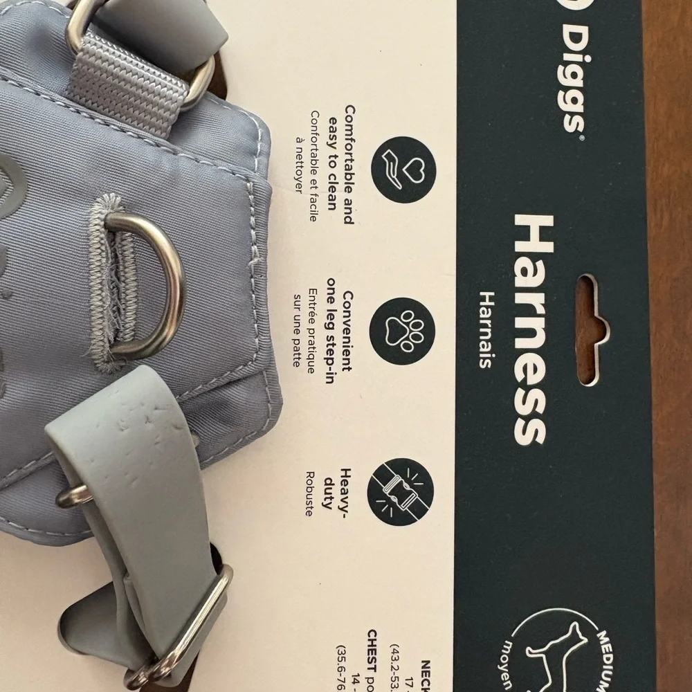 Diggs Light Gray Dog Harness (new: check description)